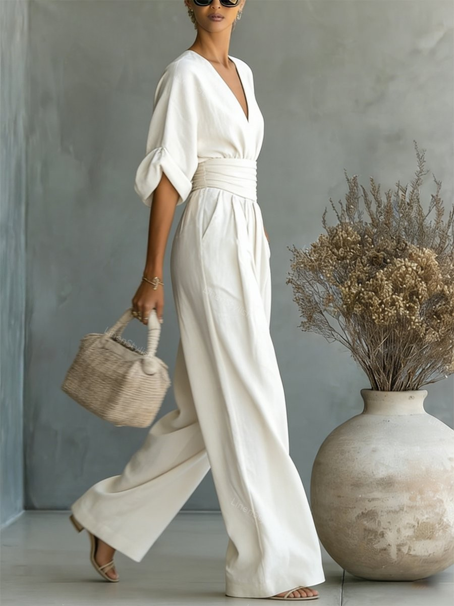 Alora | Essential V-Neck Jumpsuit