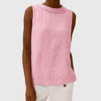 Camellia – Sleeveless Roll Collar Top