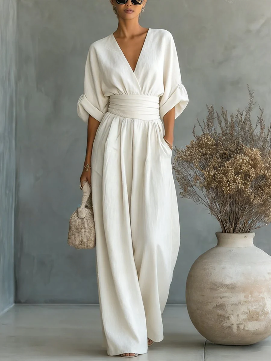 Alora | Essential V-Neck Jumpsuit
