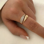Elegant Gold Ring with Sparkling Stone (1+1 FREE)