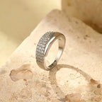 Elegant Gold Ring with Sparkling Stone (1+1 FREE)