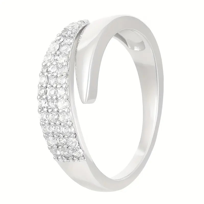 Elegant Gold Ring with Sparkling Stone (1+1 FREE)