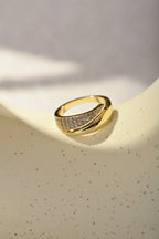 Elegant Gold Ring with Sparkling Stone (1+1 FREE)