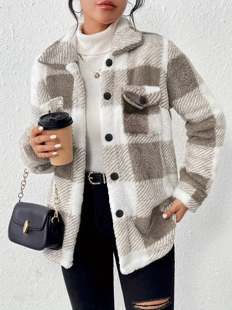 Martin | Stylish Plaid Fleece Jacket