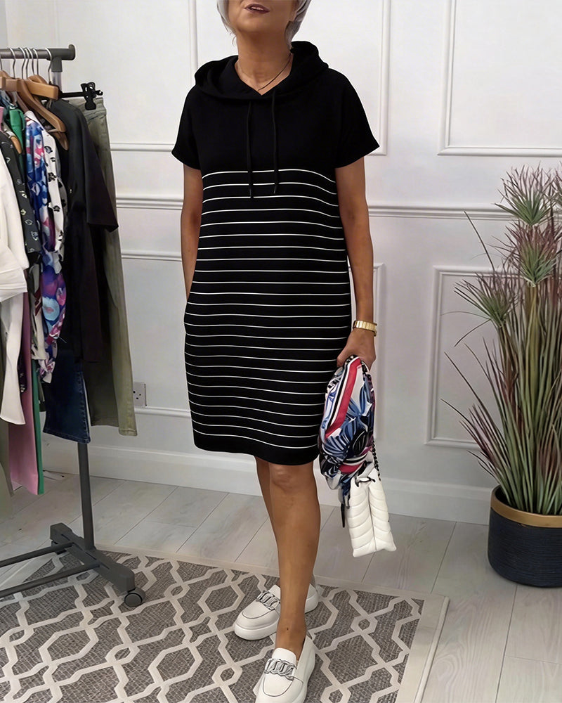 Gavellea - Striped Hooded Dress