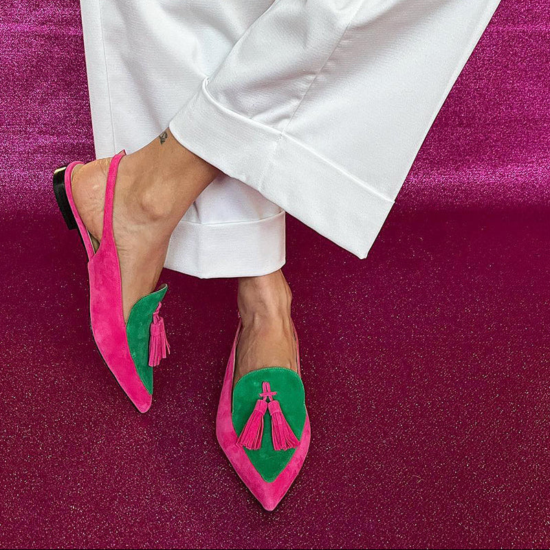 Frendessa | Ballerina with Fringes and Ankle Strap