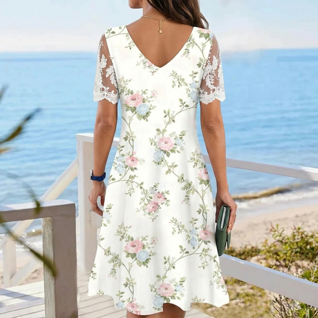 Eleanora | Lace Sleeve Dress